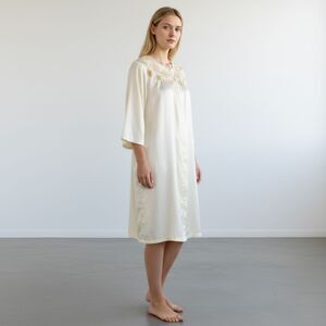 LORRAINE Vintage 1970s Cream Ivory Lingerie Robe - M/L